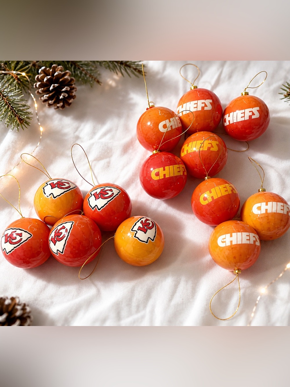Kansas City Chiefs Christmas Ornaments Set of 13 – Lucky Upside-Down Ornament